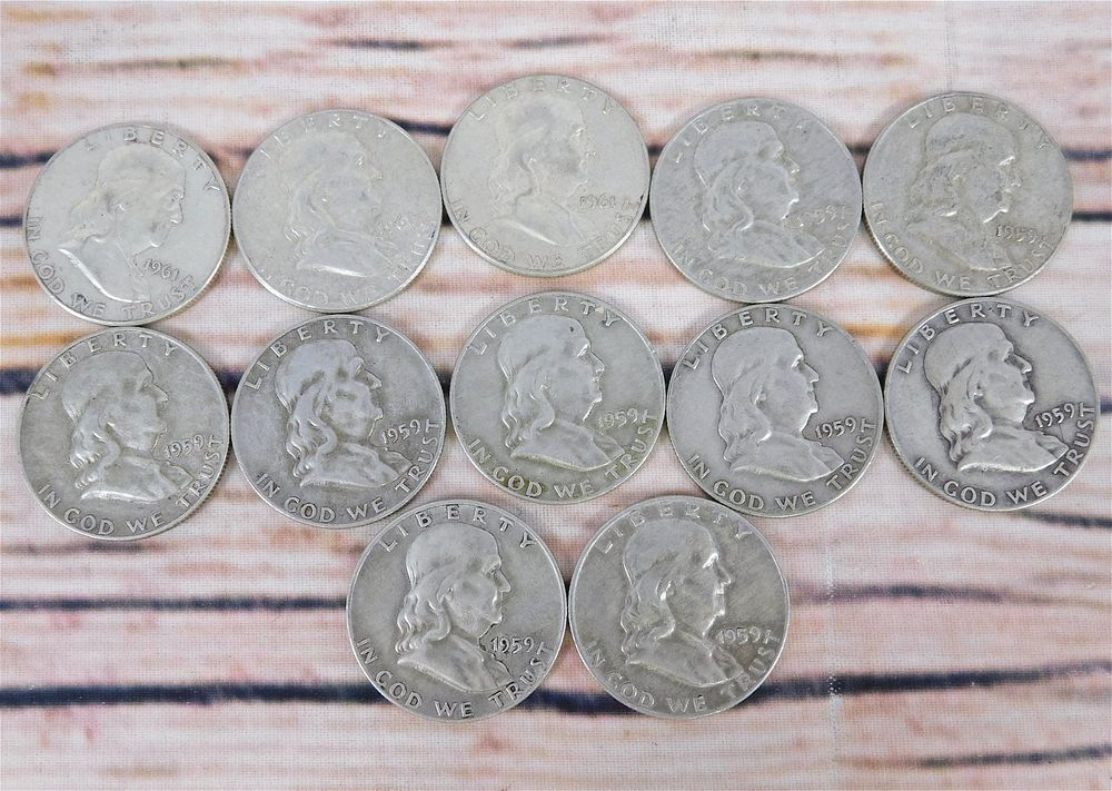 Lot 172: Group of Benjamin Franklin Half Dollars