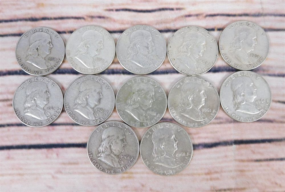 Lot 173: Group of Benjamin Franklin Half Dollars