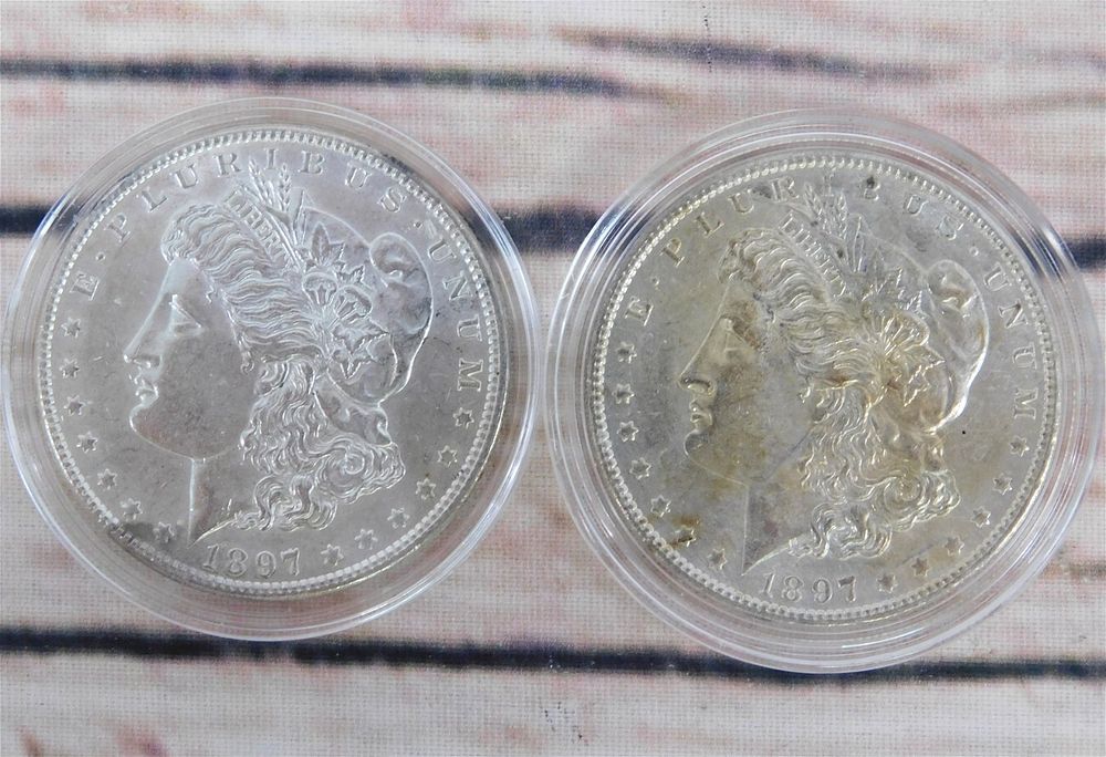 Lot 236: 2 1897 P Morgan Silver Dollars