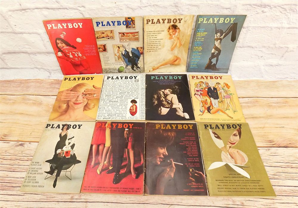 Lot 309: Full Run of 1961 Playboy Magazines