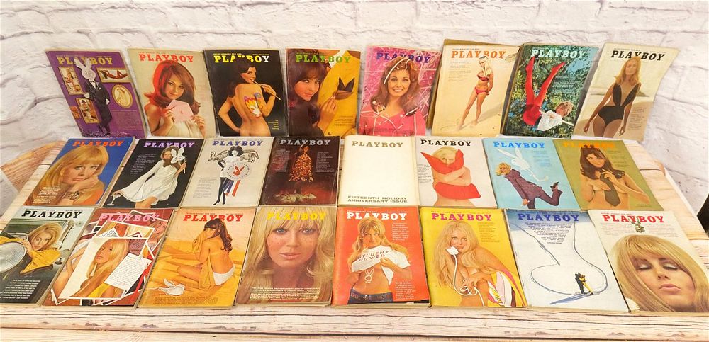 Lot 313: Complete Run of 1968 & 1969 Playboy Magazines