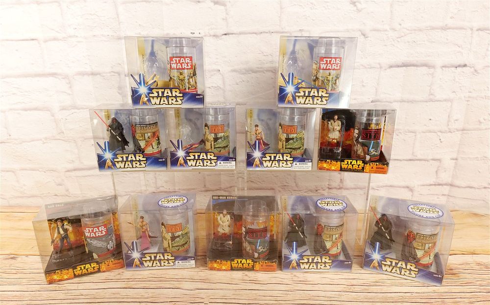 Lot 253: Lot of 11 Star Wars Cup and Figure Sets
