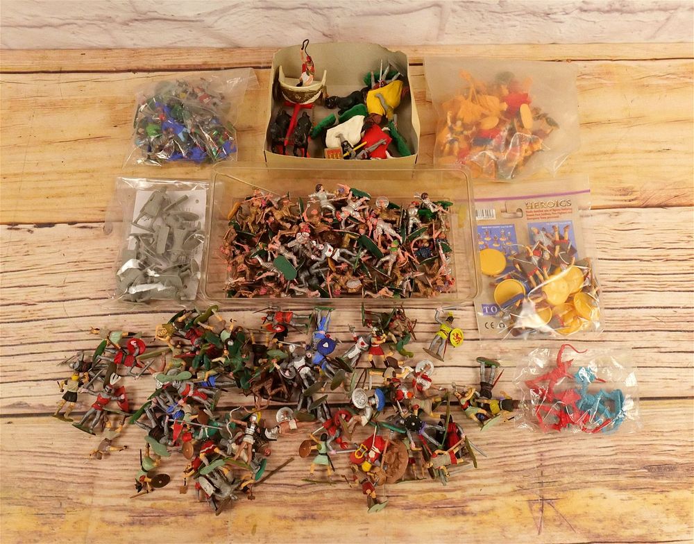 Lot 271: Lot of Mostly Customized Painted Plastic Medieval Knight Figures