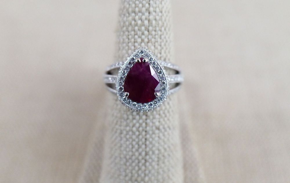 Lot 161: Oscar Friedman Burmese Ruby and Diamond Ring