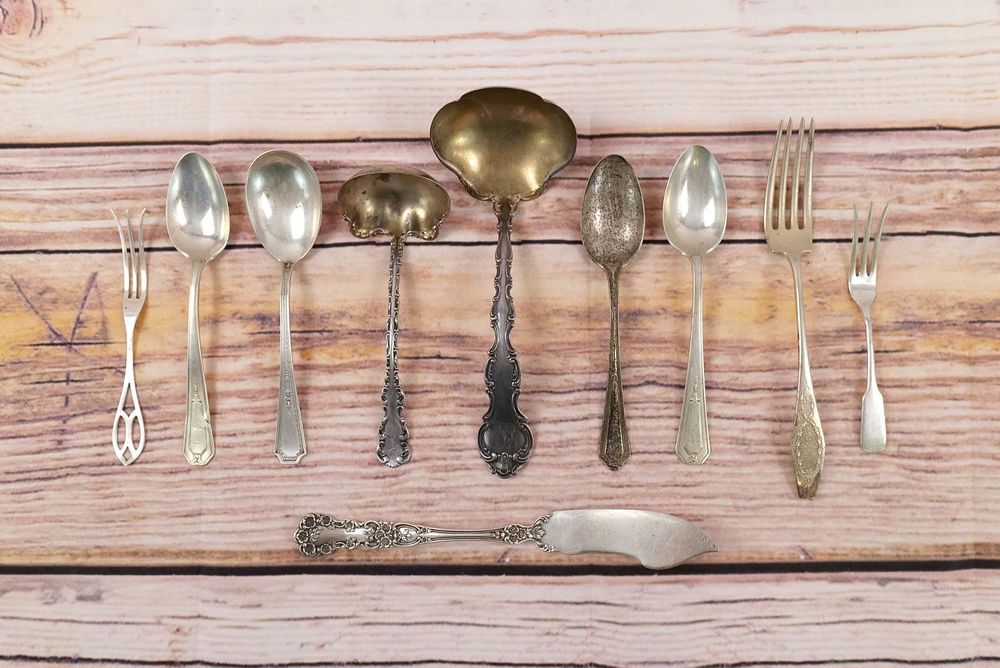 Lot 181: Group Lot of Various Sterling Silver Flatware pieces