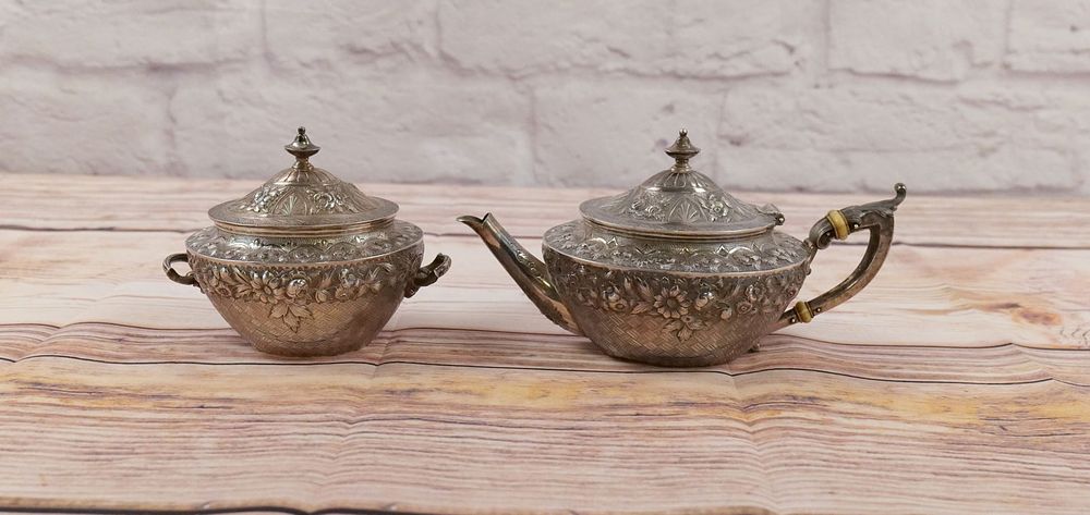Lot 190: Gorham Sterling Silver Teapot and Sugar
