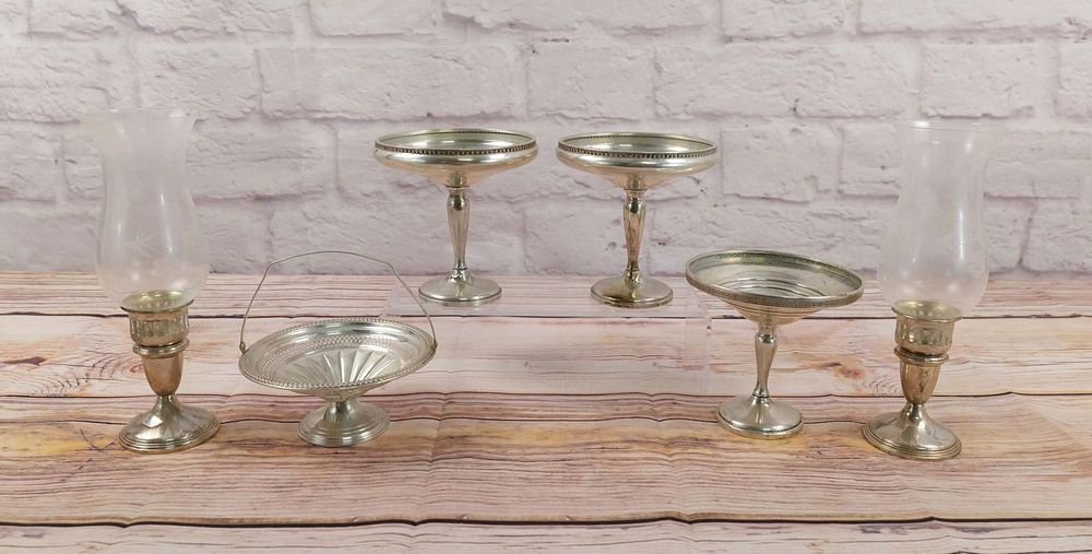 Lot 195: Group Lot of Weighted Sterling Silver Tableware