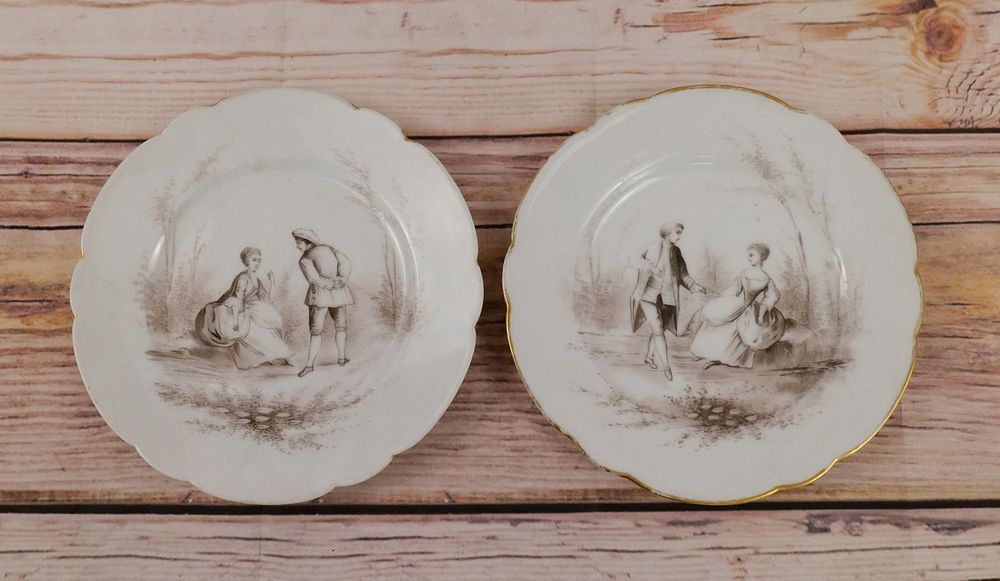 Lot 241: Pair of Sevres Portrait Plates