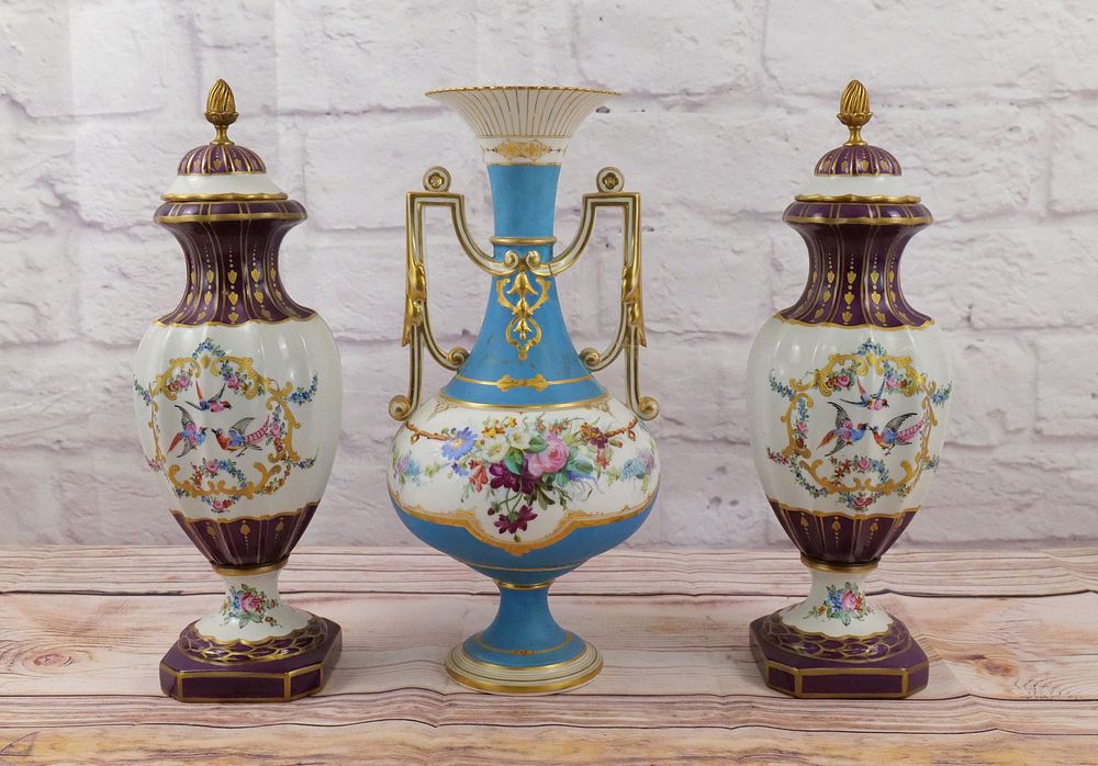 Lot 242: Group lot of Decorative French Urns and a Vase