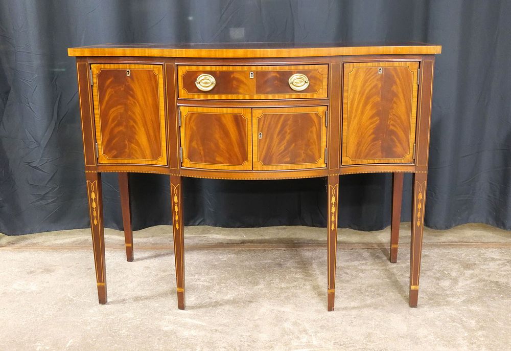 Lot 245: Councill Craftsman Banded Mahogany Hepplewhite Sideboard