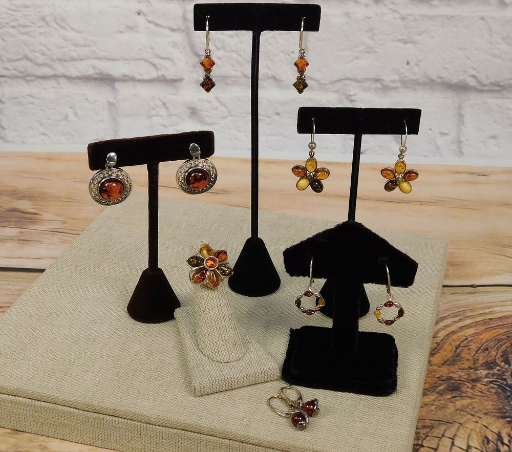 Lot 153: Group of Amber and Sterling Jewelry