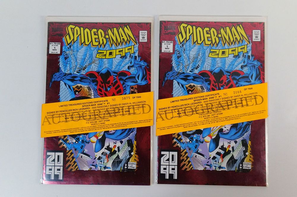 Lot 175: Spider-Man 2099 #1 (x2) Signed