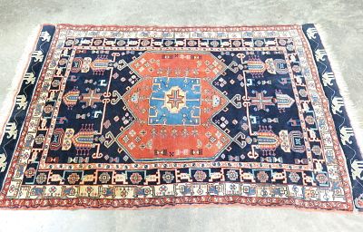 Lot 323 - Semi Antique Handmade Rug with Camel Border - Bodnar's ...
