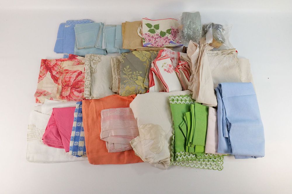 Lot 204: Huge Lot of Vintage/Antique Textiles