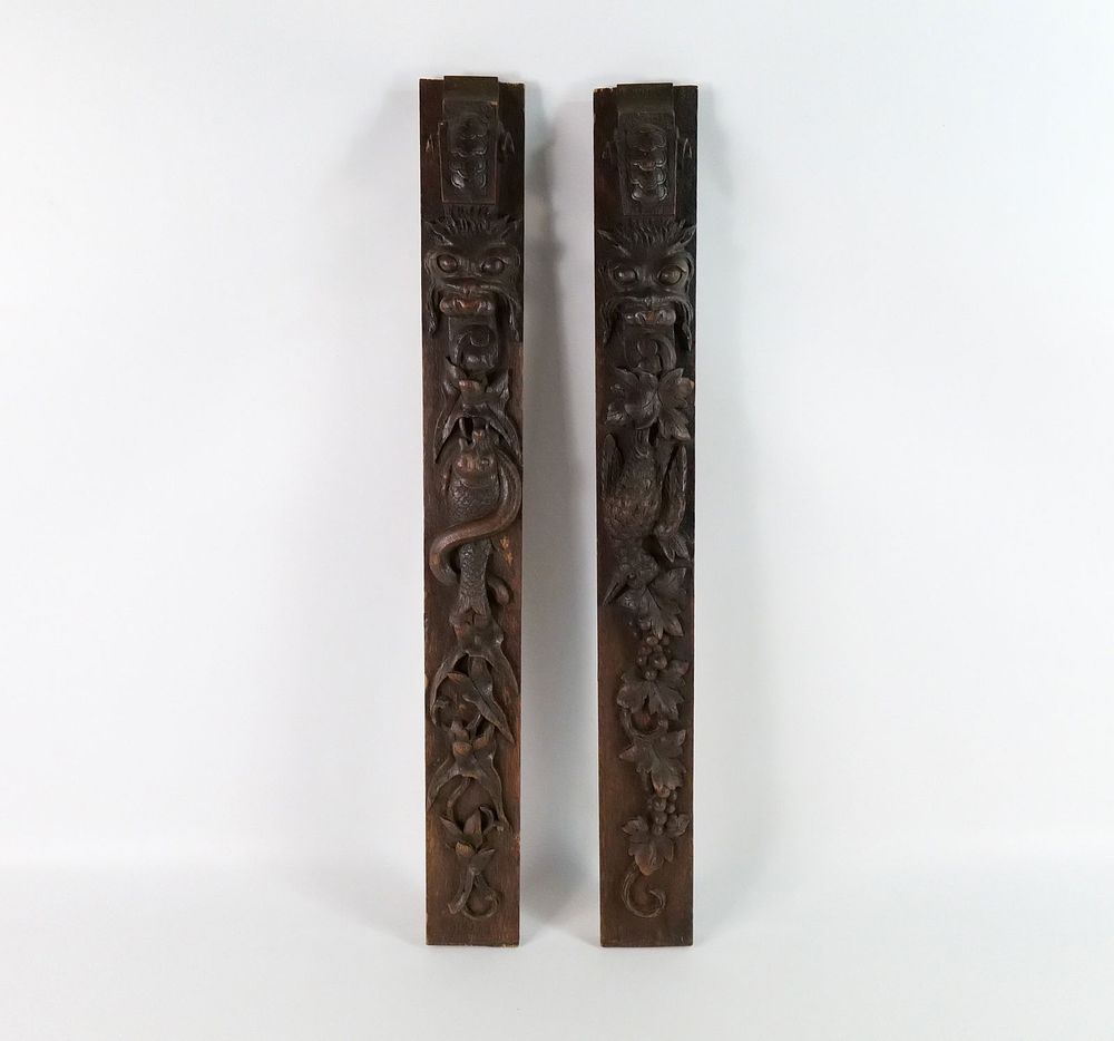 Lot 206: Pair of Hand Carved Architectural Appointments