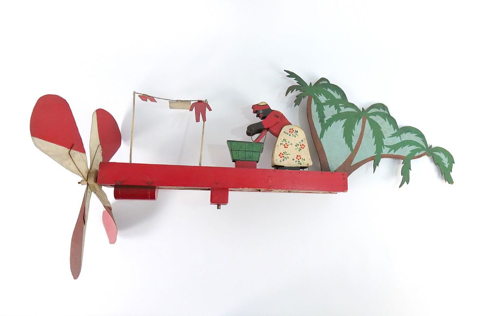 Lot 224: Folk Art Handmade Wooden and Tin Whirligig