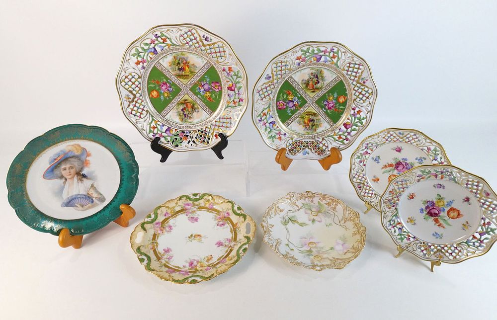 Lot 311: Group Lot of Hand Painted Porcelain Plates