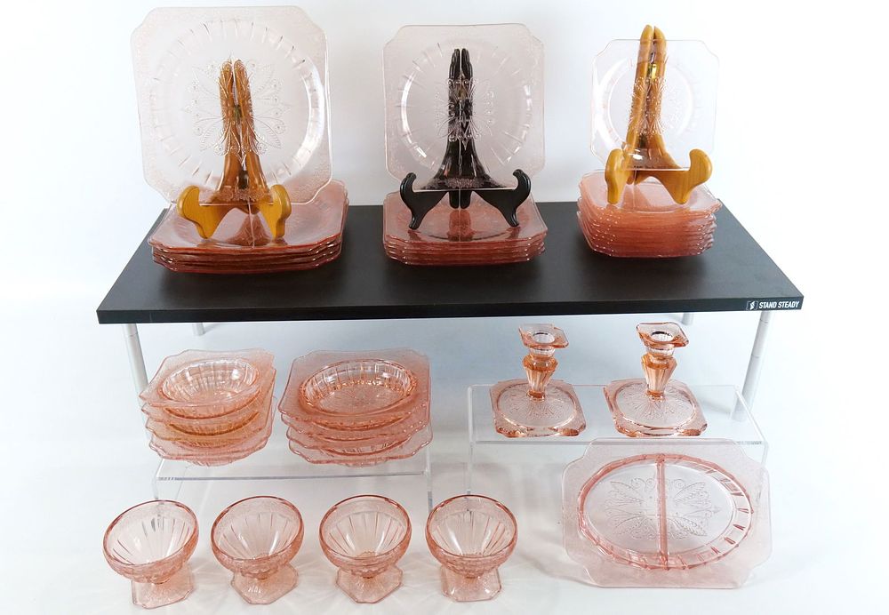 Lot 327: Lot of Pink Depression Dinnerware
