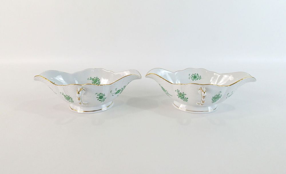 Lot 344: Lot of 2 Herend Chinese Bouquet Gravy Boats