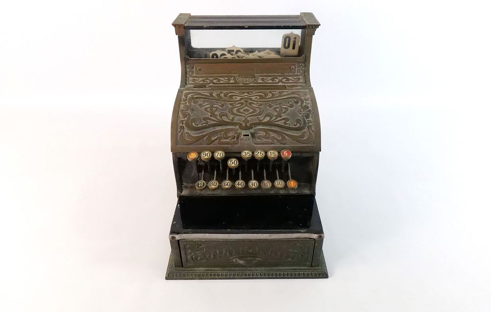 Lot 366: National Brass Cash Register