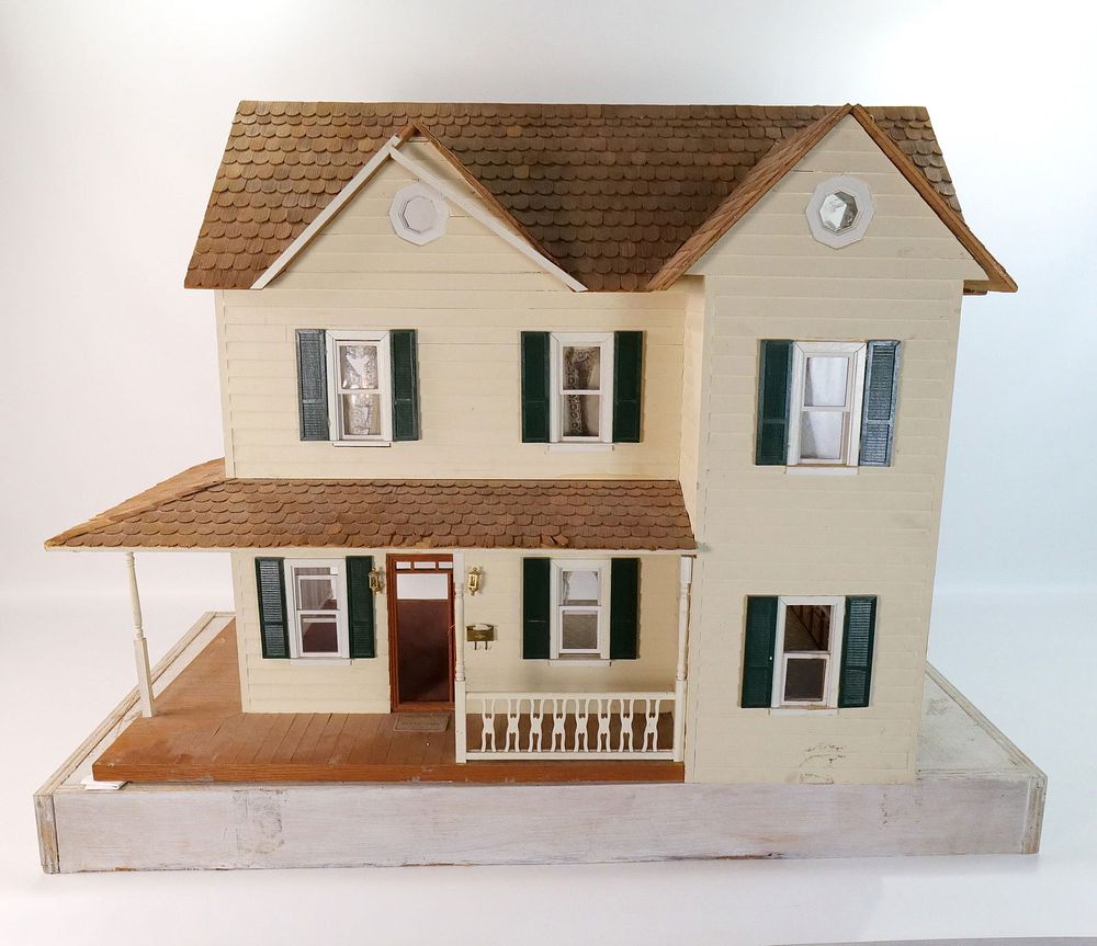 Lot 367: Handmade Doll House on Swivel Stand