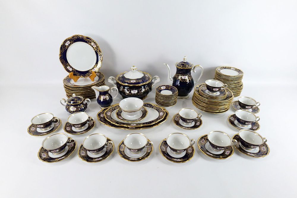 Lot 168: Echt Kobalt Hand Painted Dinnerware Set