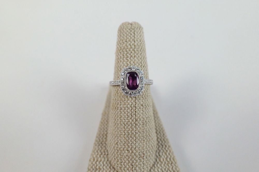 Lot 204: Platinum Diamond and Sapphire Ring