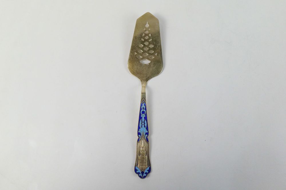 Lot 224: Russian Silver and Enamel Server