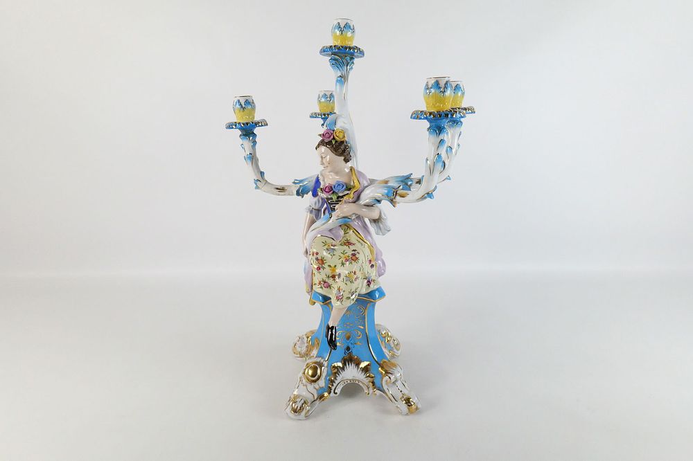 Lot 234: Porcelain Figural Candelabra