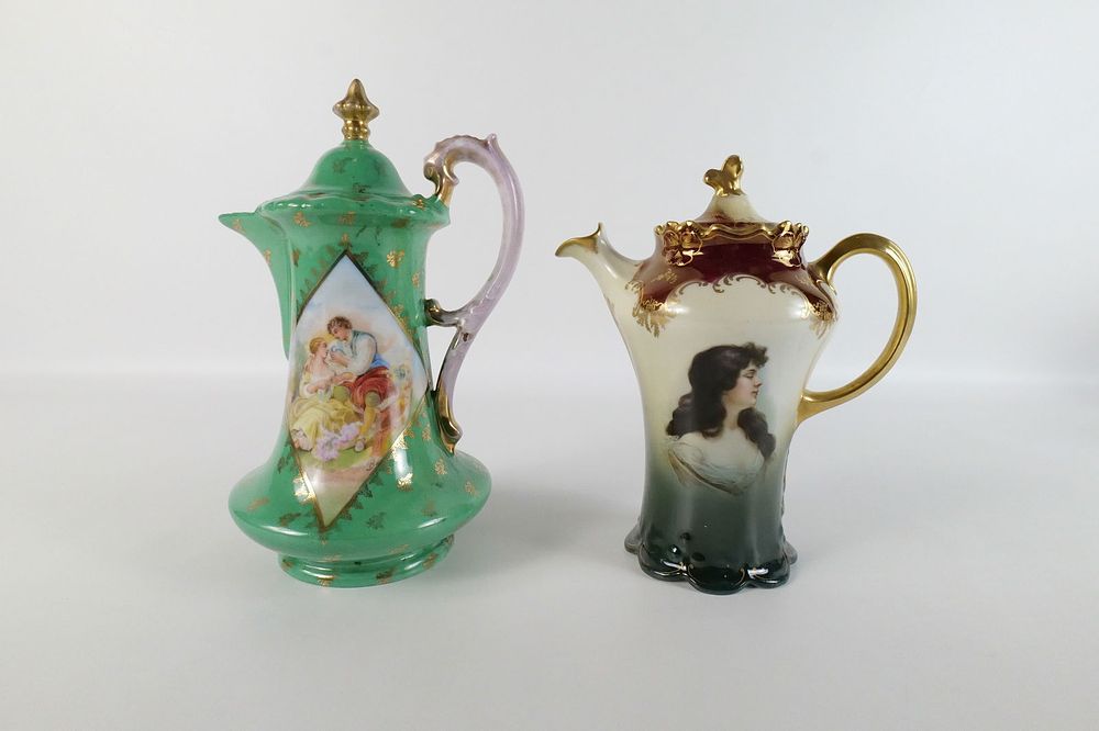 Lot 247: Lot of 2 Turn of the Century Chocolate/Teapots