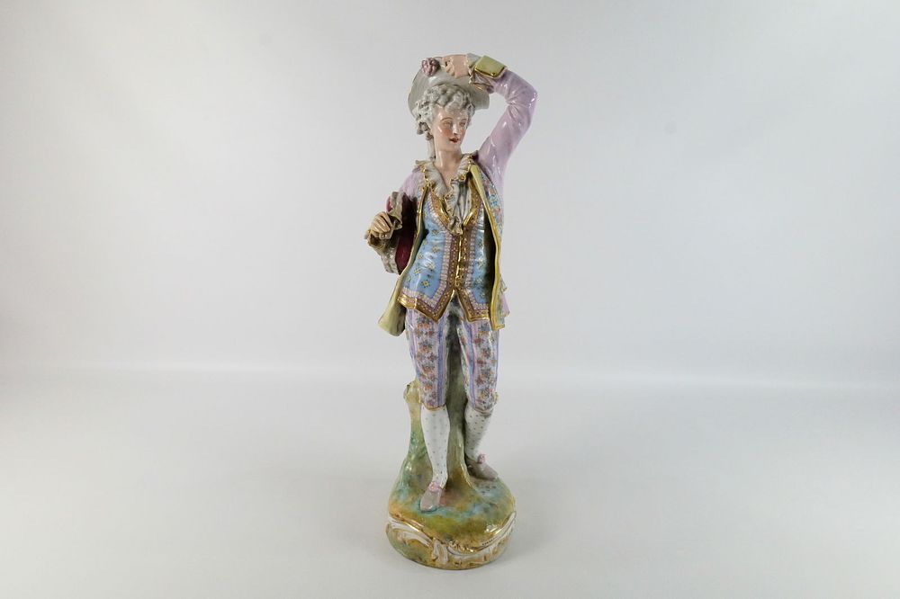 Lot 254: Vintage Hand Painted Monumental Porcelain Figurine
