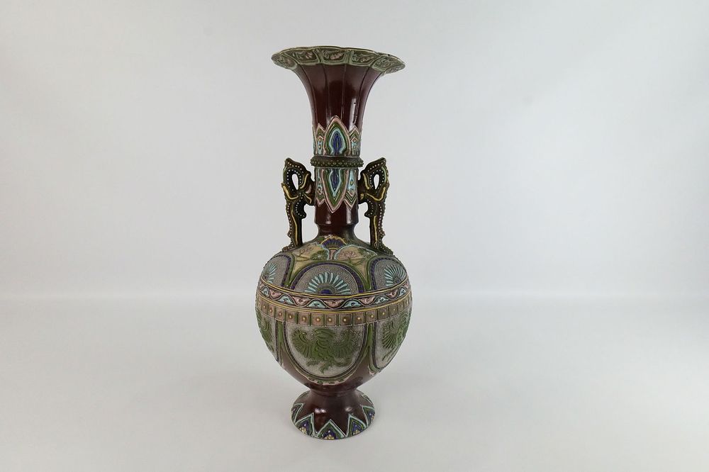 Lot 258: Turn of the Century Moriage Tall Vase