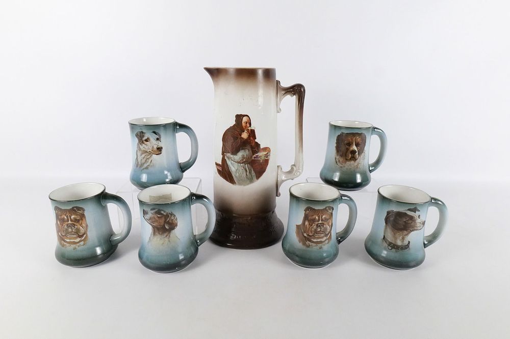 Lot 284: Vintage Decorative Pottery Jugs and Mugs