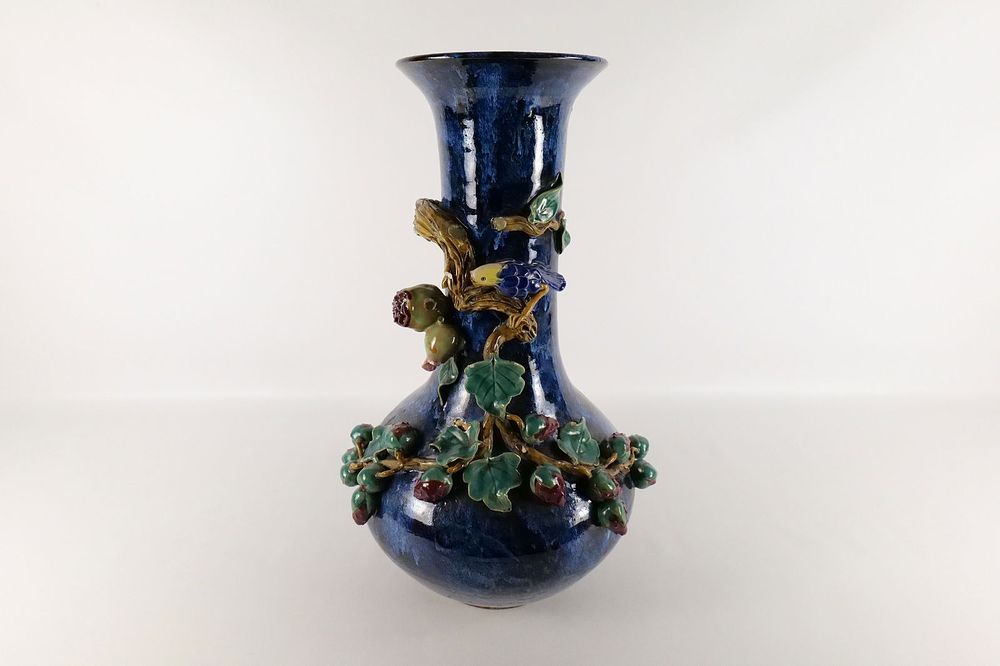 Lot 312: Majolica Art Pottery Floor Vase