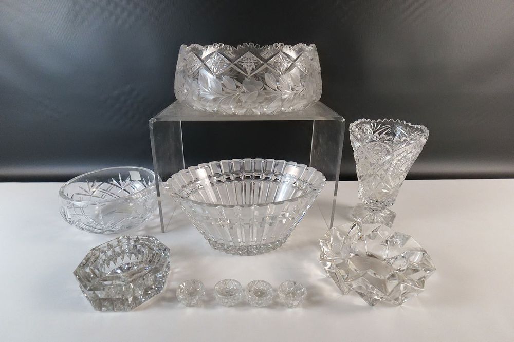 Lot 335: Group Lot of Cut and Pressed Glass