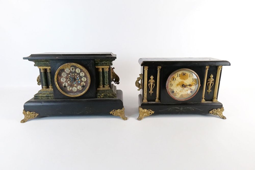 Lot 338: Lot of 2 East Lake Victorian Mantle Clocks
