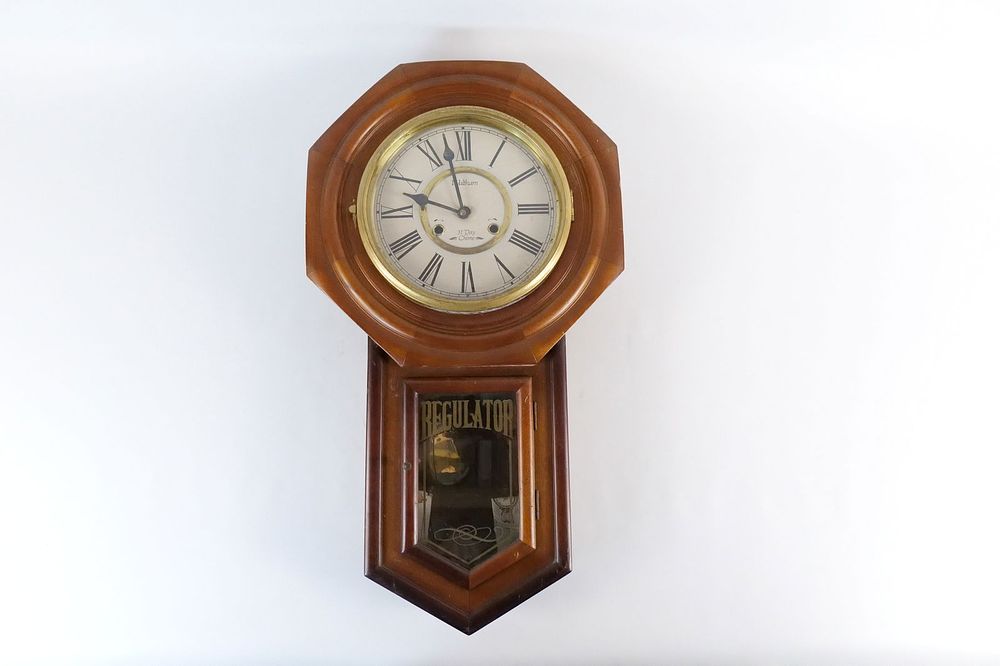 Lot 339: Waltham Wall Regulator 31 Day Chime Clock