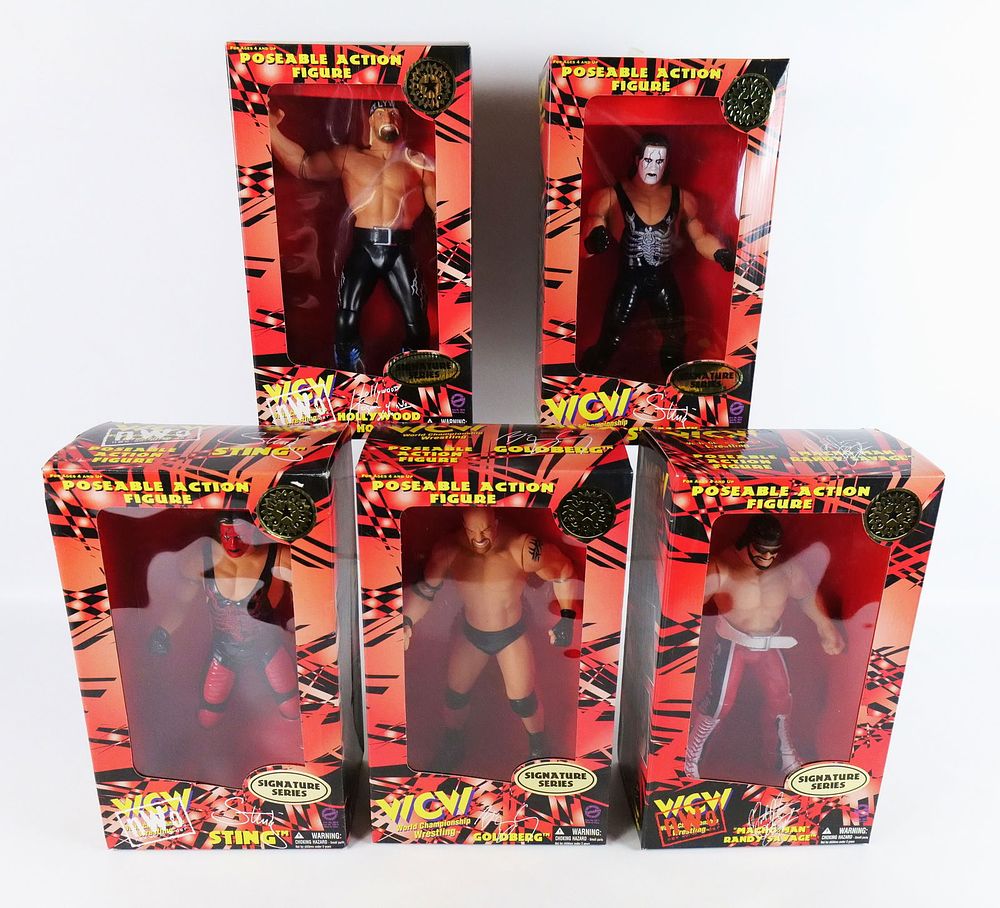 Lot 232: Lot of 5 WCW NWO Signature Series Figures