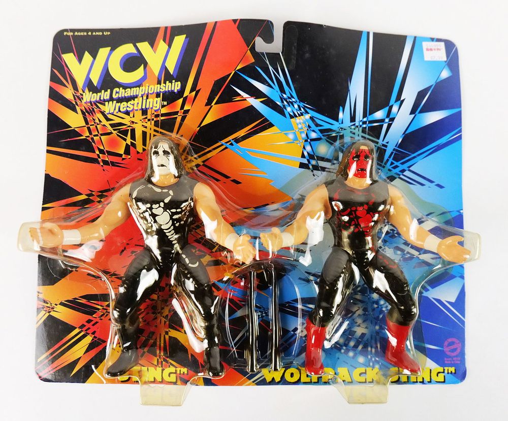 Lot 242: WCW Sting and Wolfpack Sting Action Figure Set