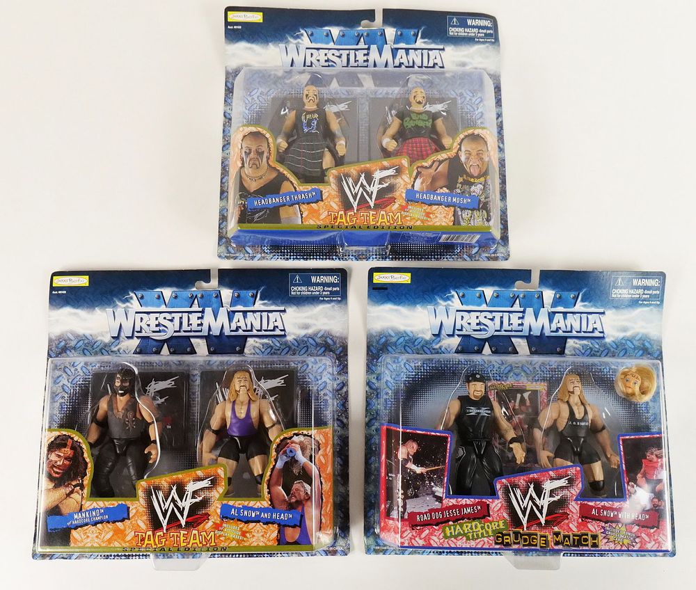 Lot 243: Lot of 3 Wrestlemania Action Figure Sets