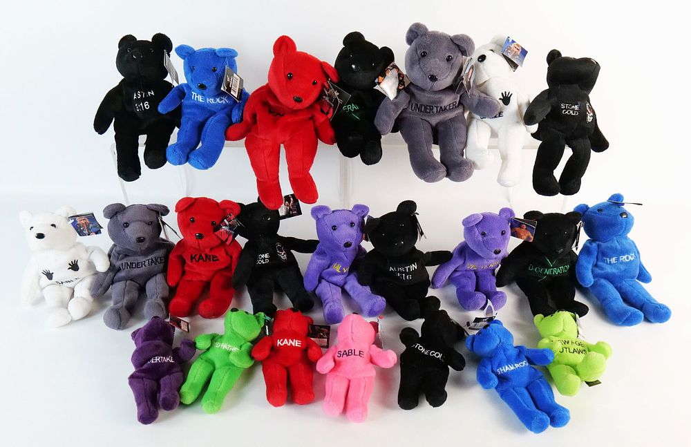 Lot 267: Large Lot of WWF Attitude Bears
