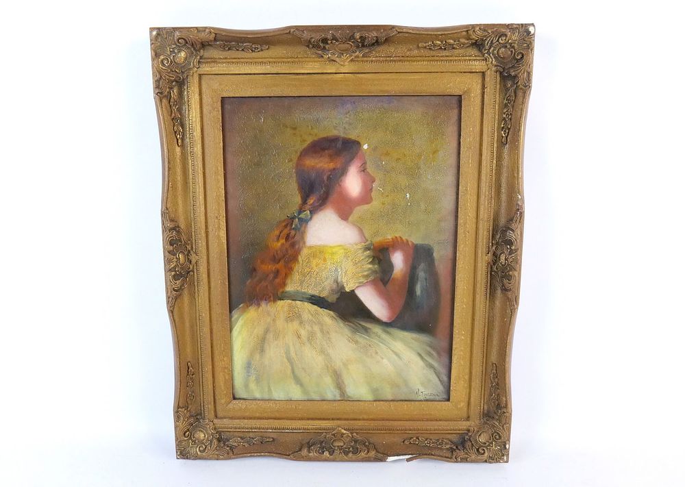 Lot 182: Oil on Wood Panel - Portrait