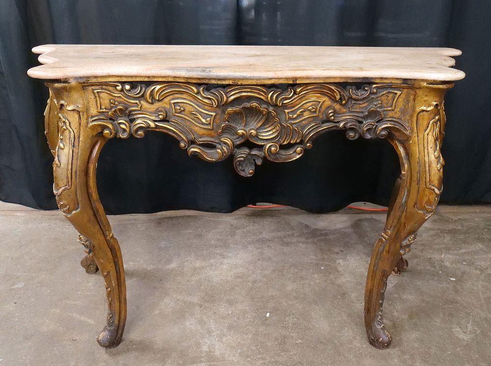 Lot 269: French Marble Top Console Table