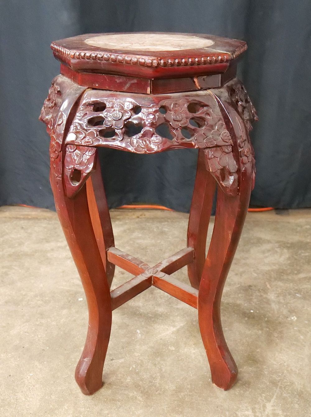 Lot 274: Oriental Marble Top Plant Stand