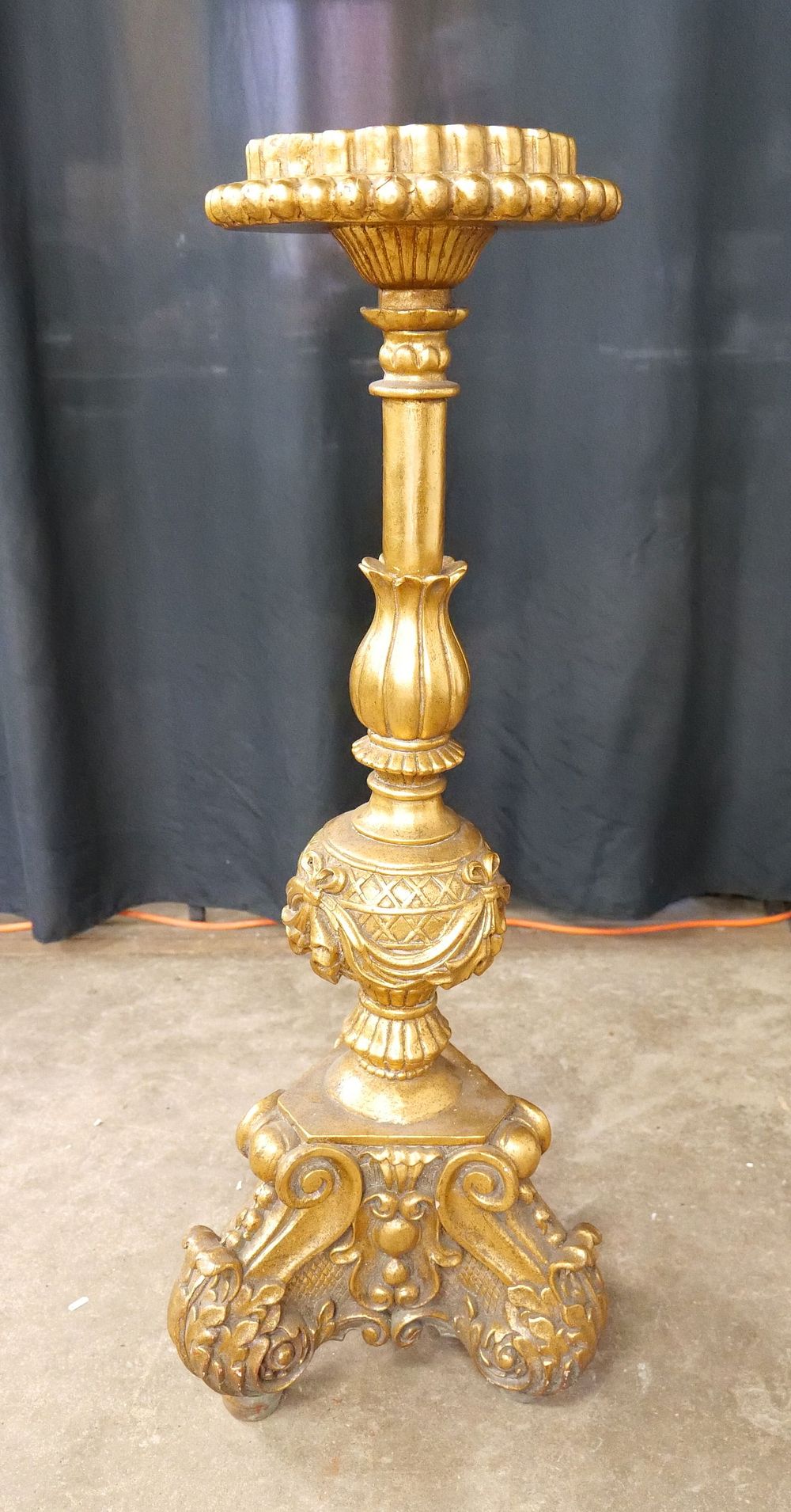 Lot 281: French Style Gold Gilded Resin and Wood Plant Stand