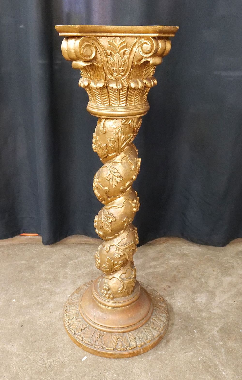Lot 282: Hand Carved Gold Gilded Plant Stand