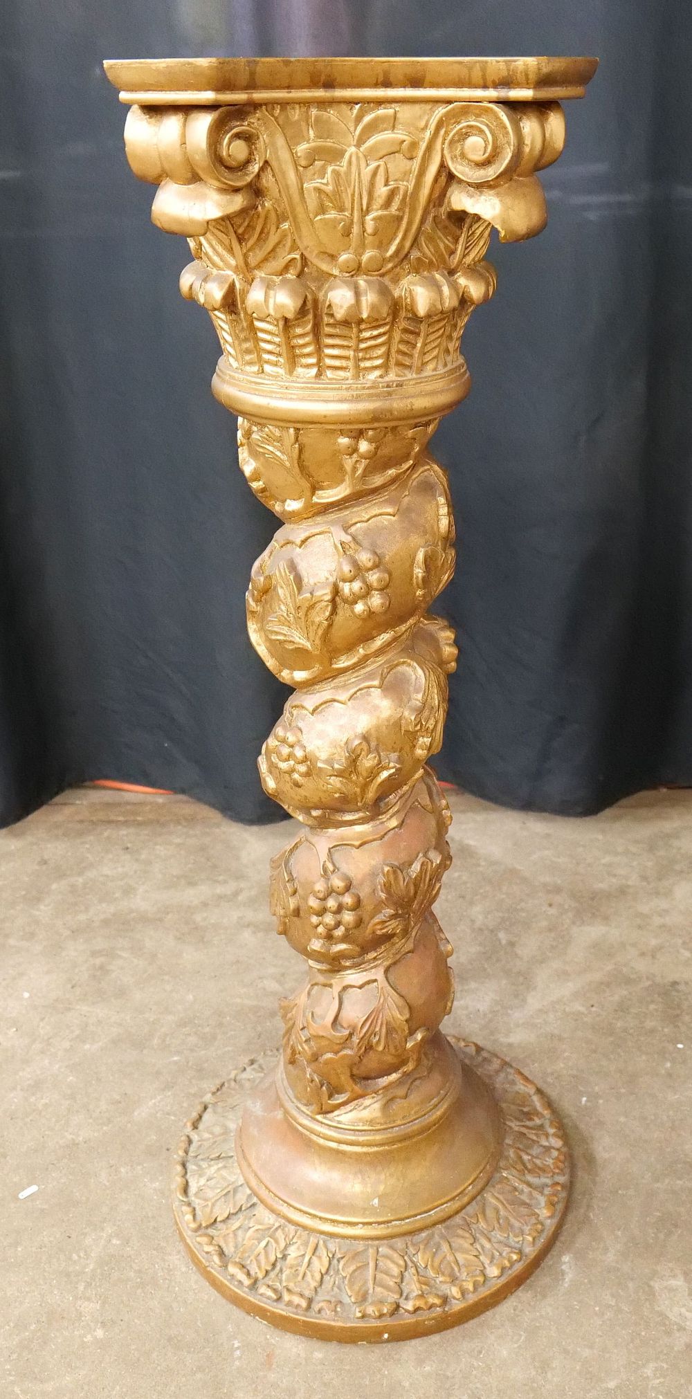 Lot 283: Hand Carved Gold Gilded Plant Stand