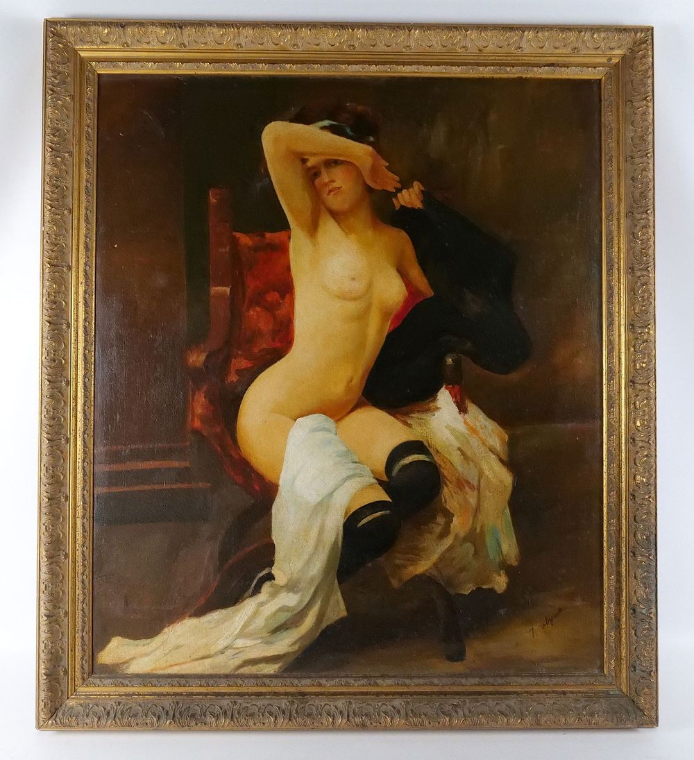 Lot 303: Serigraph on Canvas with Hand Painted Highlights