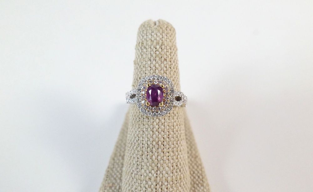 Lot 328: 18K HANA Kashmir Sapphire & Diamond Ring