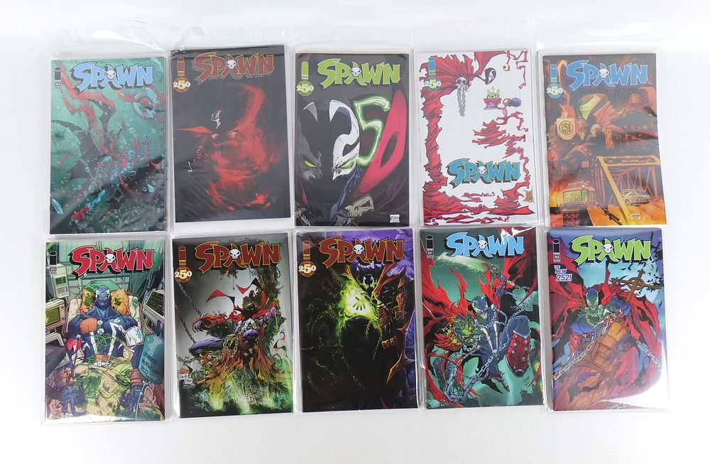 Lot 222: Run of Spawn Comics #250-254